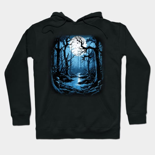 Black Metal Horror Forest Death Metal Rocker Band Gothic Hoodie by LunaElizabeth